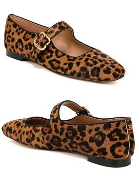 Sam Edelman Michaela Leopard Print Mary Jane Flats Size 8M With Buckle Strap